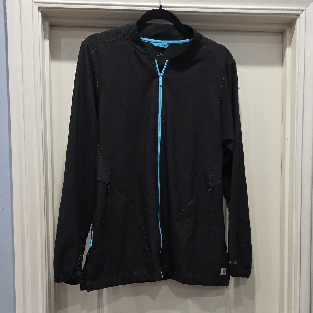 Carhartt Black SCRUB Jacket with‎ Light Blue Trim